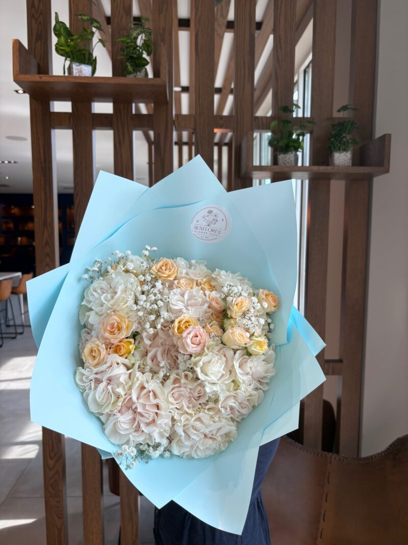 White Garden Rose Bouquet