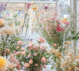 “Sunflores florist wrapping a custom bouquet with care” "Sunflores florist wrapping a custom bouquet with care"
